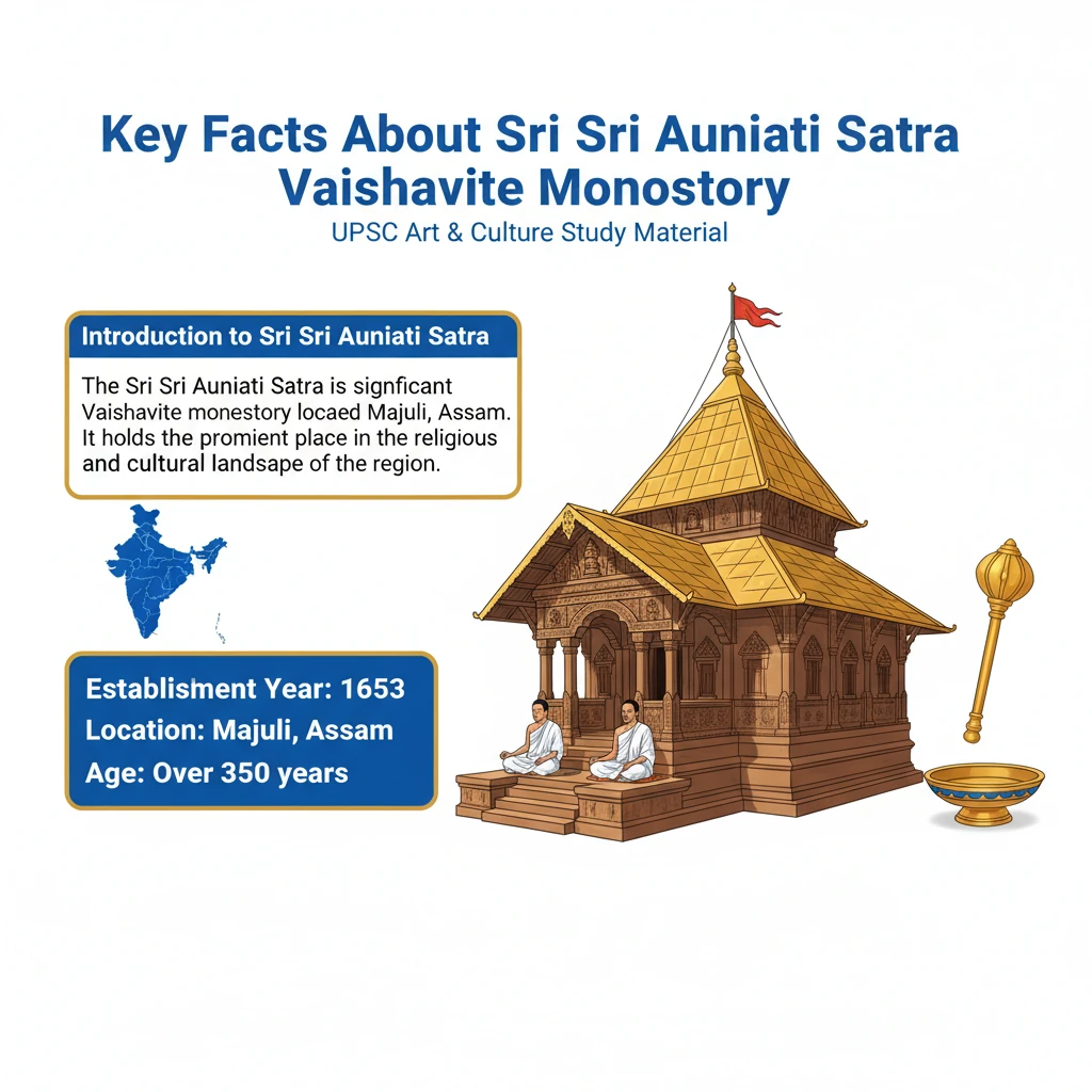 What are the Key Facts About Sri Sri Auniati Satra Vaishnavite Monastery?