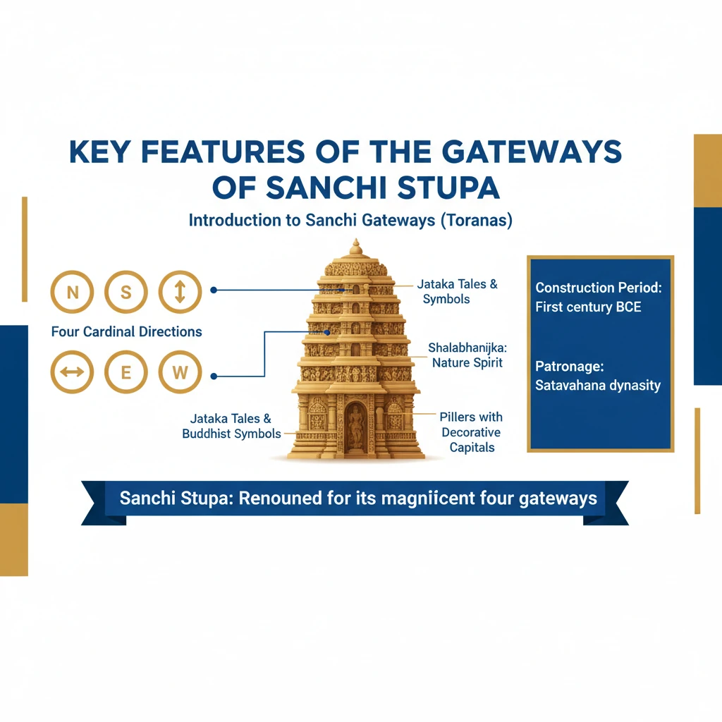 What are the Key Features of the Gateways of Sanchi Stupa?
